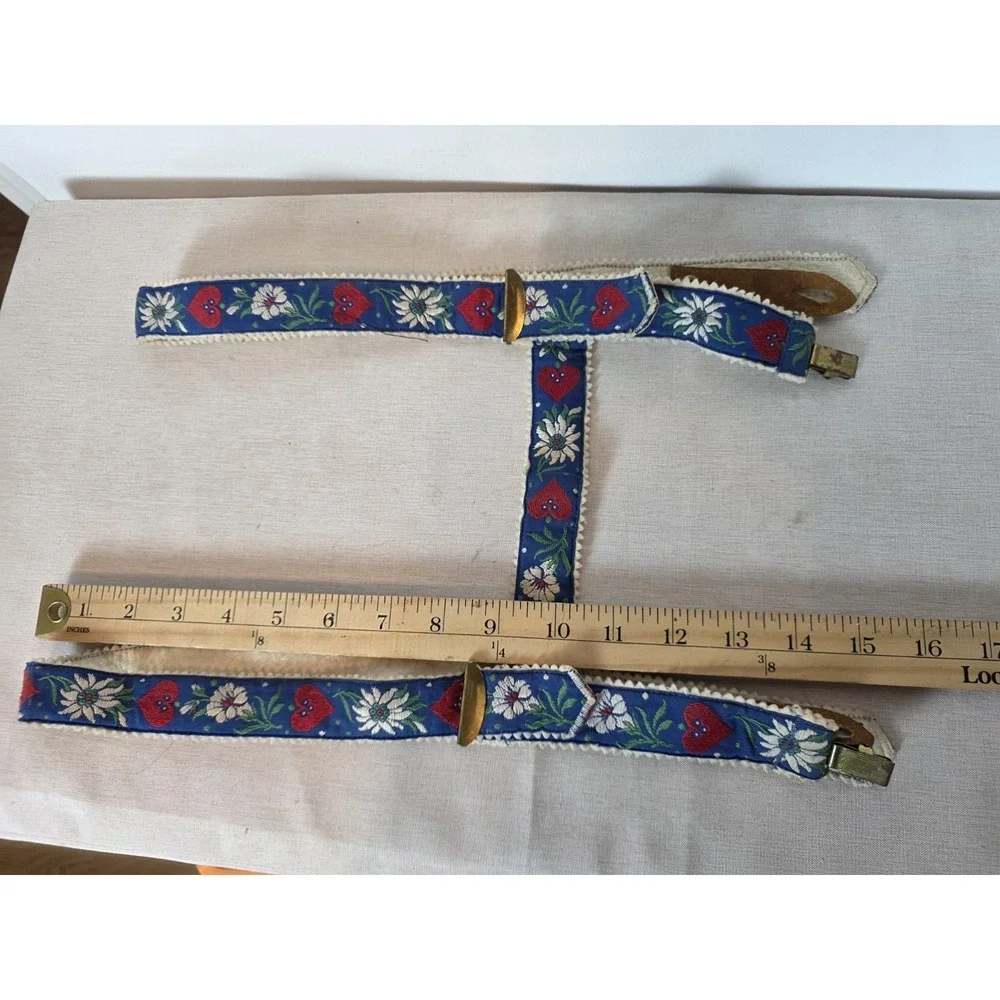 Antique Suspenders Kid's Child's Swiss or German‎ Style 1940s